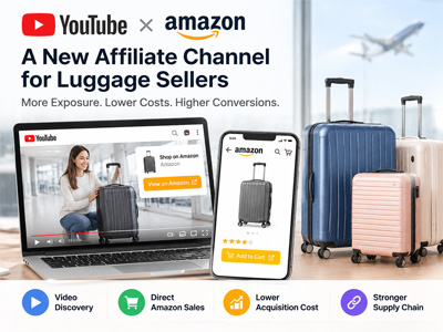 YouTube × Amazon: Um novo canal de afiliados para vendedores de malas